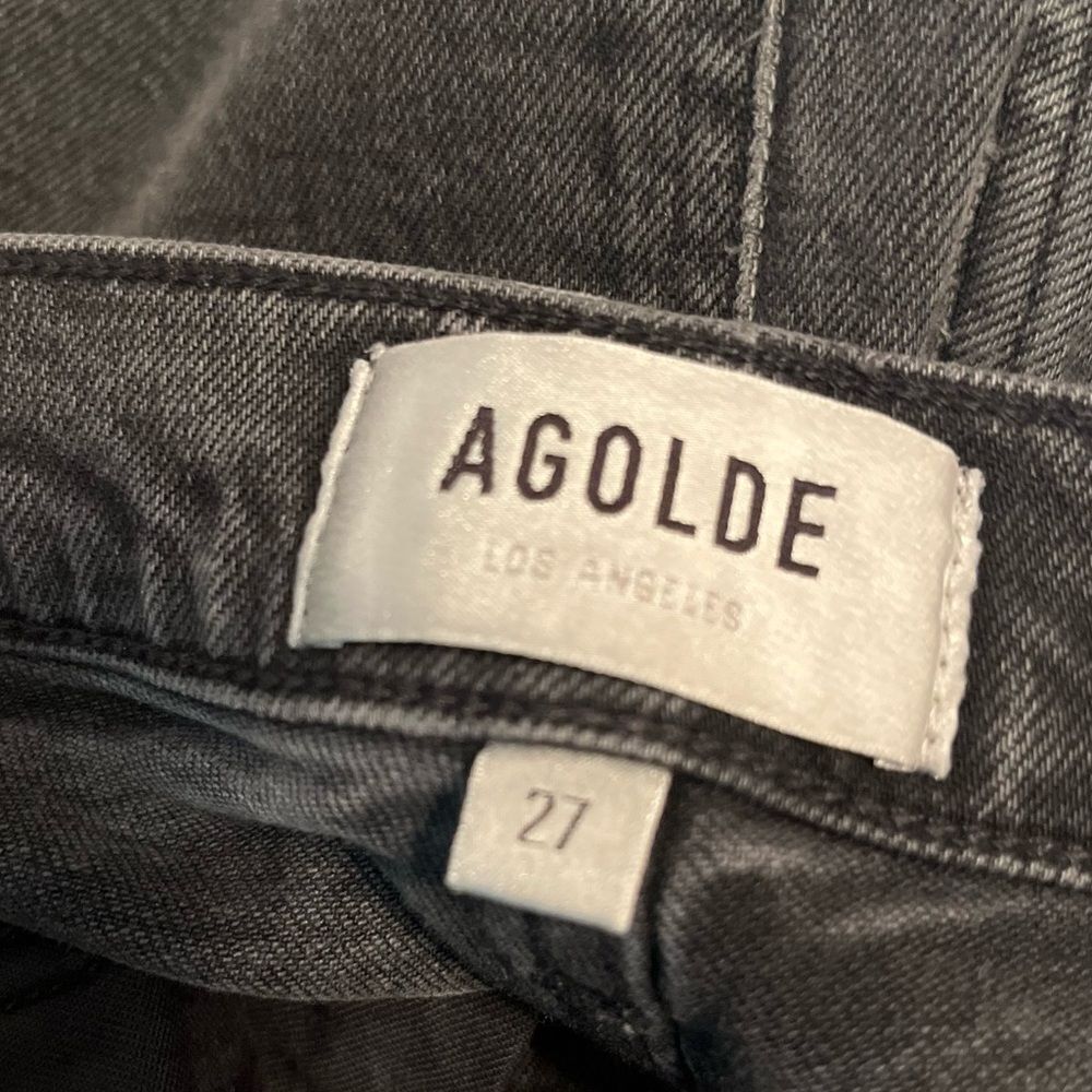 Agolde Riley Cropped Washed Black Jeans - Picture 6 of 10